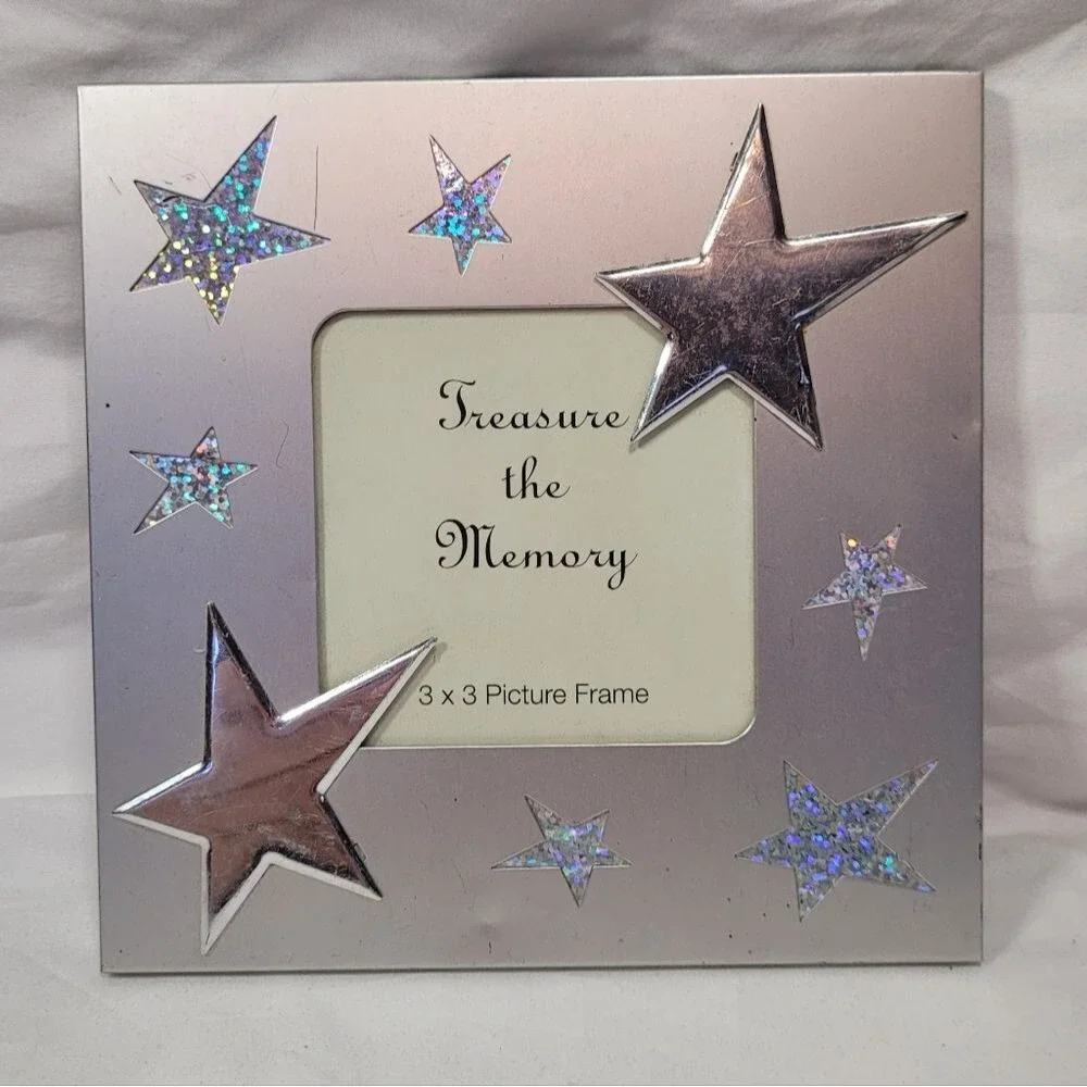 Treasure the Memory Silver Star 3x3 Picture Frame